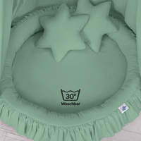 runde Nestmatte mit Rüschen – 100% Baumwolle