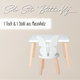 Solo Set "Butterfly" - Kindertisch & Stuhl aus massivem Buchenholz