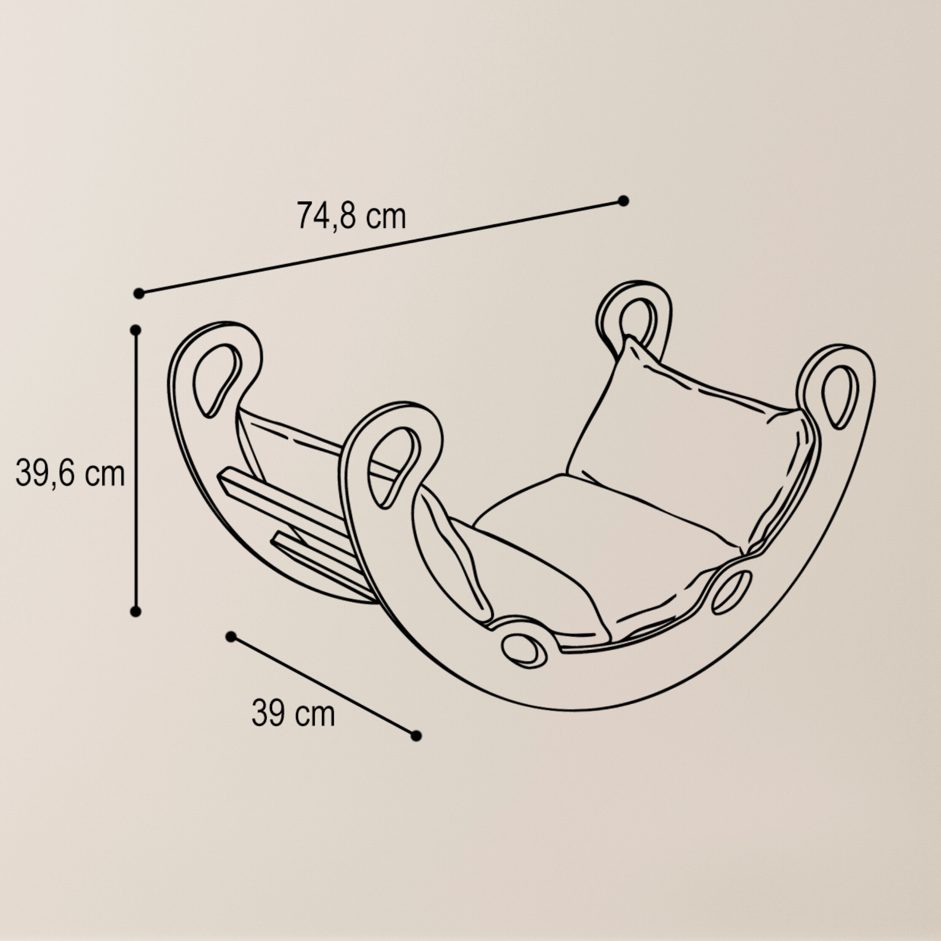 "Mini Rocker" 3in1, Wippe, Kletterbogen & Rutsche 75x39x40cm