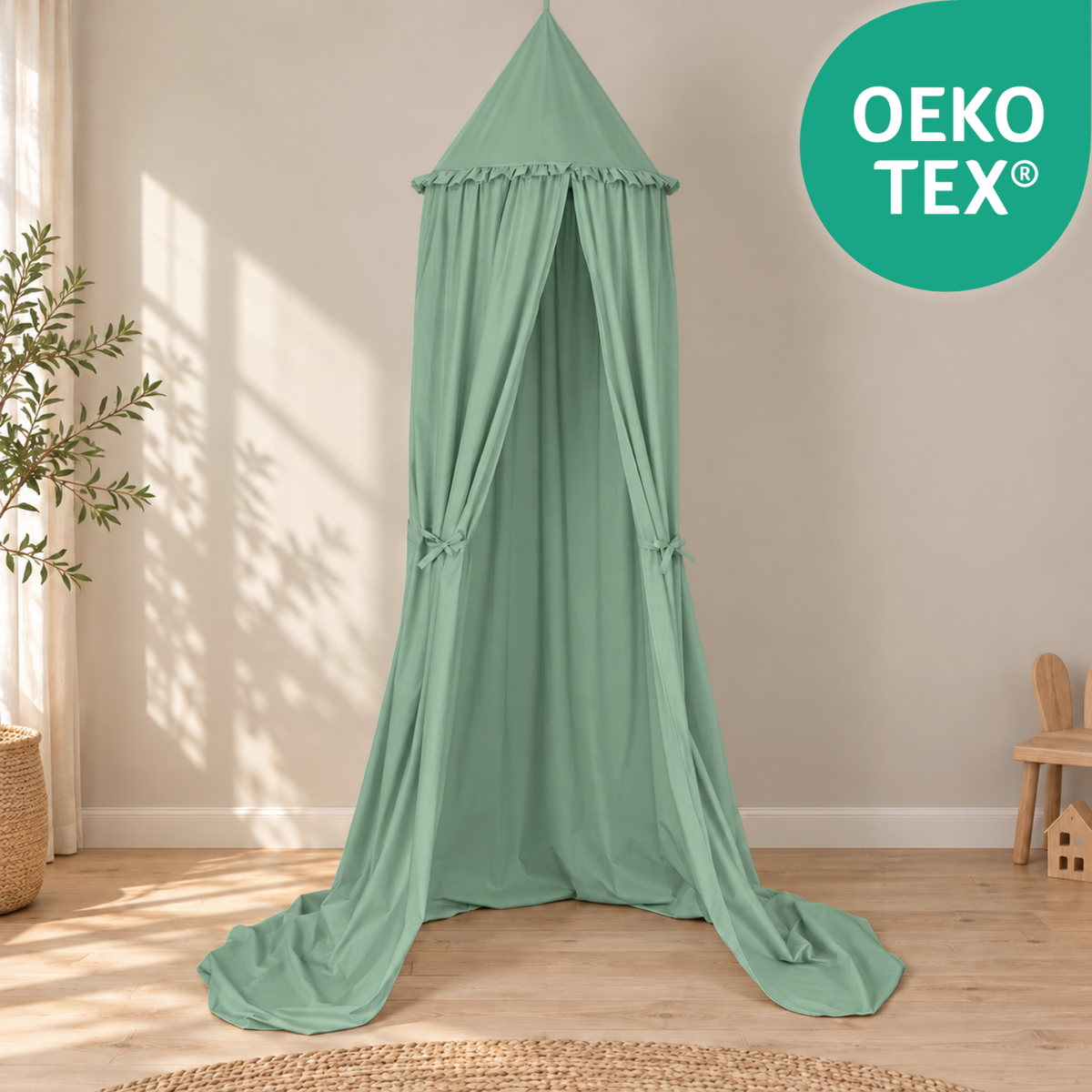 Kinderzimmer Baldachin 260cm – 100% Baumwolle
