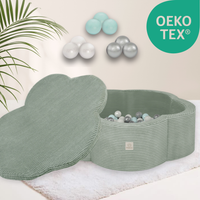 "Bloomy Pool Set" Bällebad 95x30cm, mit 200 Bällen & Matte/Deckel