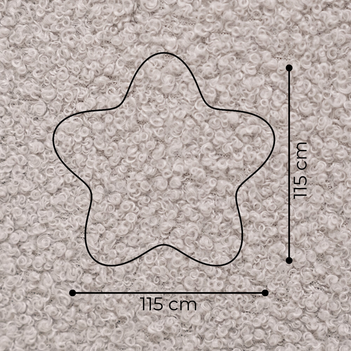 "Woolly Flower" Spielmatte 115x115x5cm aus Bouclé-Stoff