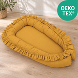 wendbares Babynest mit Rüschen - 100% Baumwolle