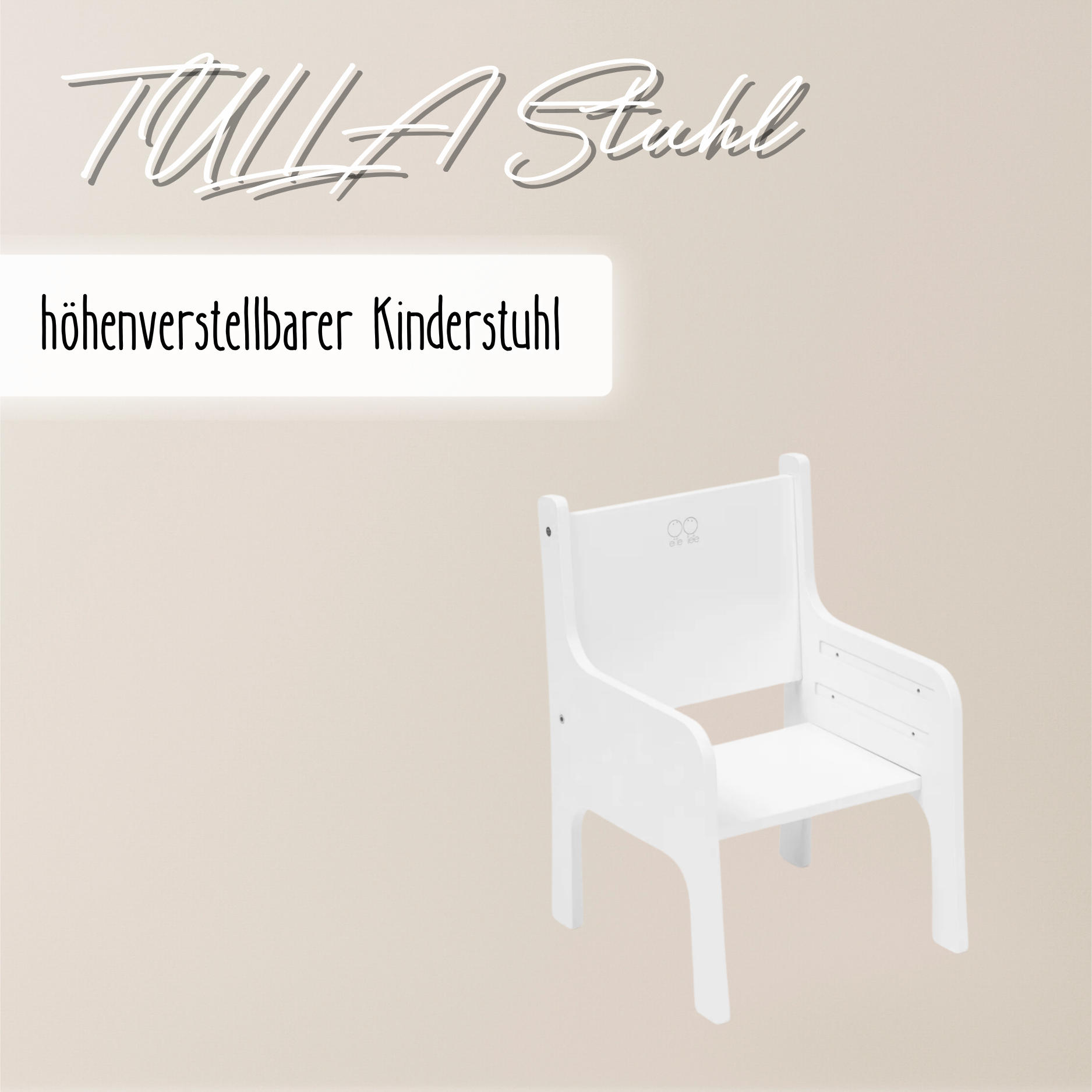 Tulla® Kinderstuhl – 3fach höhenverstellbarer Montessori Stuhl aus Holz