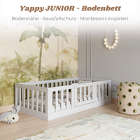 YappyCasa JUNIOR - Bodenbett 160x80cm mit Tür & Sicherheitsleiste