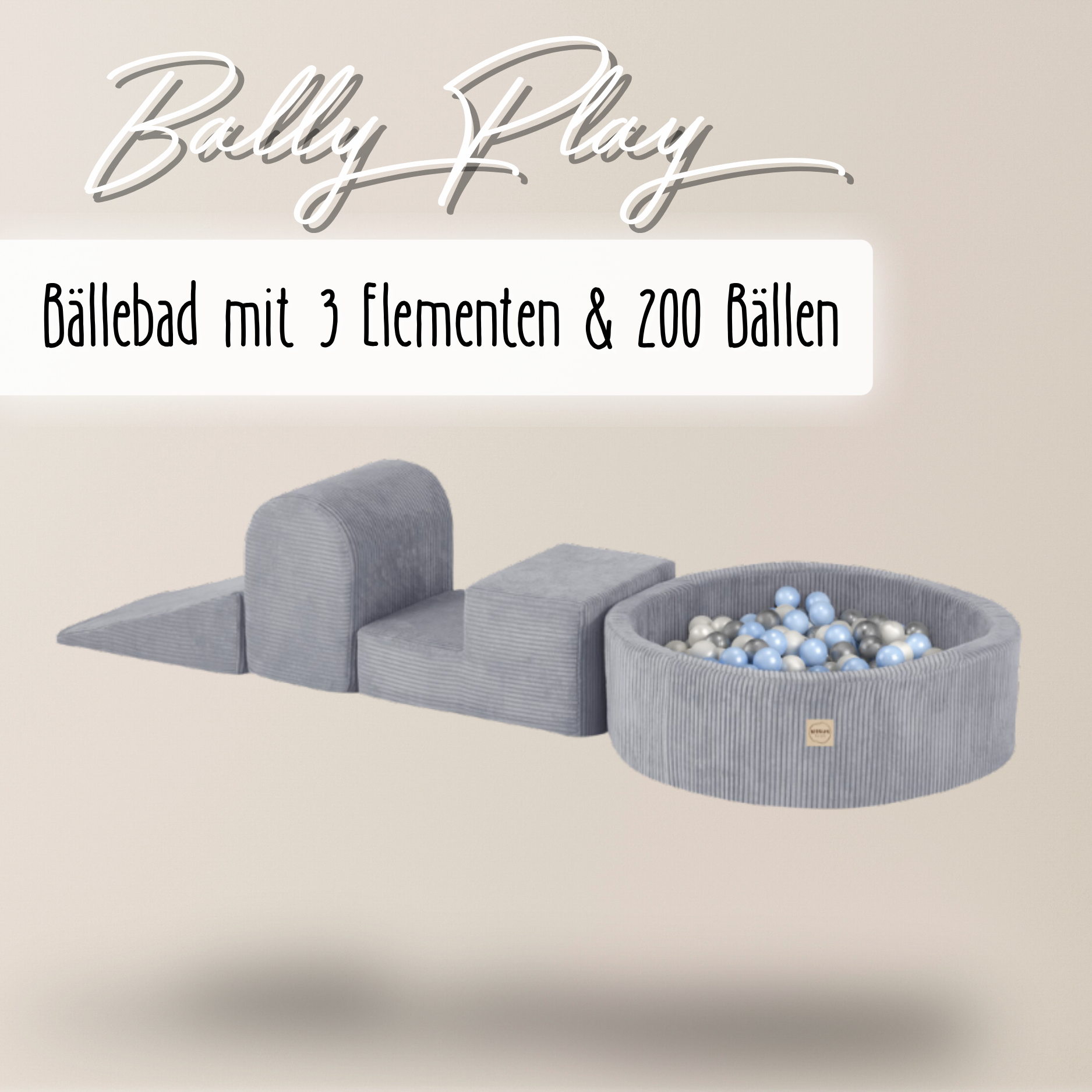 "Bally Play" Bällebad 90x30cm mit 3 Bauelementen & 200 Bällen