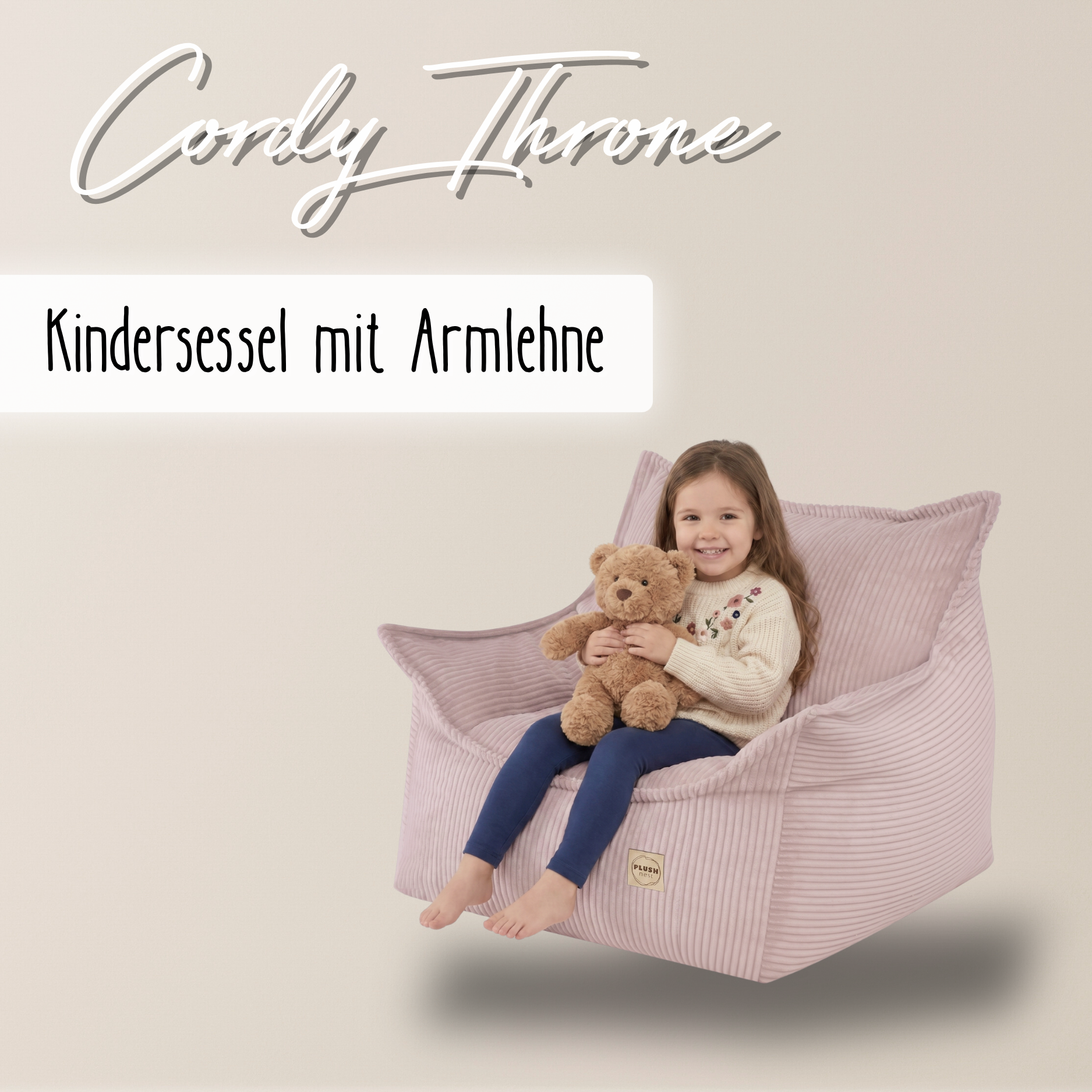 "Cordy Throne" bequemer Kinder-Relaxsessel 80x73x58cm