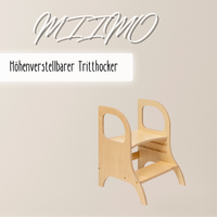 MIIMO® – Höhenverstellbarer Montessori Tritthocker aus Holz