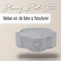 "Bloomy Pool Set" Bällebad 95x30cm, mit 200 Bällen & Matte/Deckel