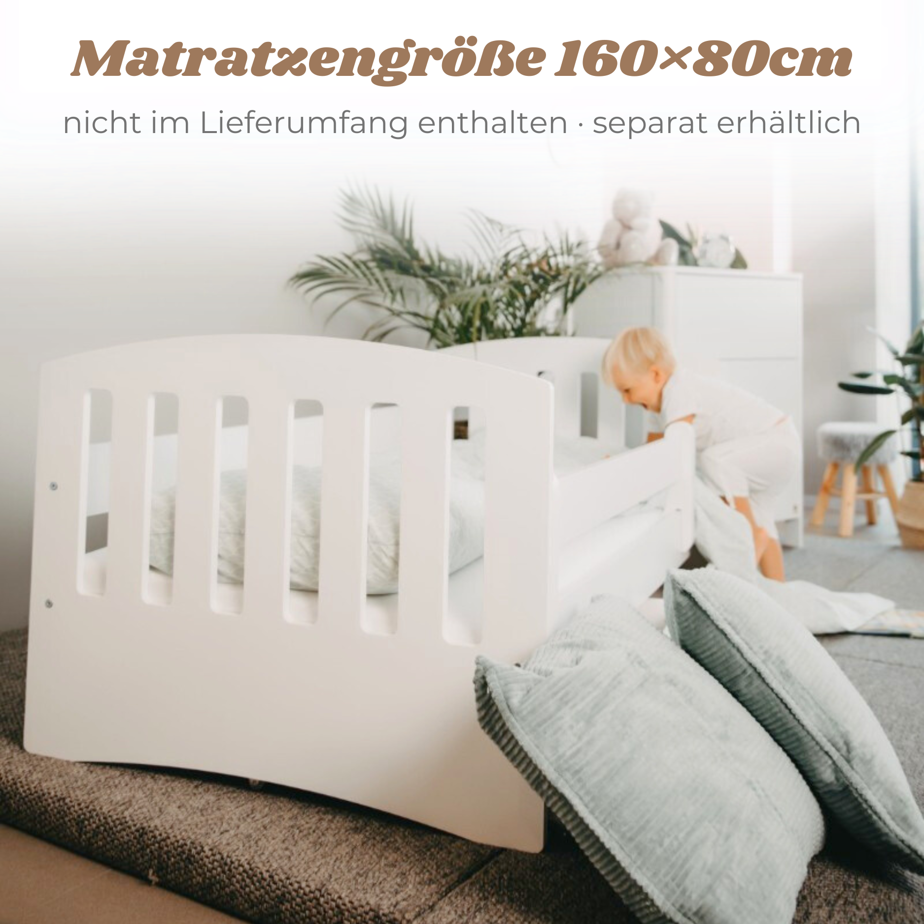 Yappy JUNIOR Classic - Kinderbett 160x80cm mit Schublade & Rausfallschutz