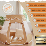 Pop-Up Bällebad-Spielzelt aus Baumwolle/Hanf