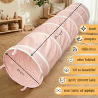 Spieltunnel aus Baumwolle/Hanf, passend zum runden Spielzelt, 180x46cm