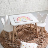 Duo Set "Spring" - Kindertisch & 2 Stühle aus massivem Buchenholz