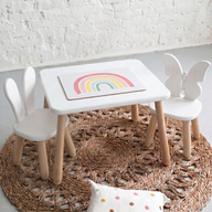 Duo Set "Spring" - Kindertisch & 2 Stühle aus massivem Buchenholz