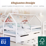 Yappy MAXI – Hausbett 200x90cm mit Rausfallschutz und 2 Schubladen