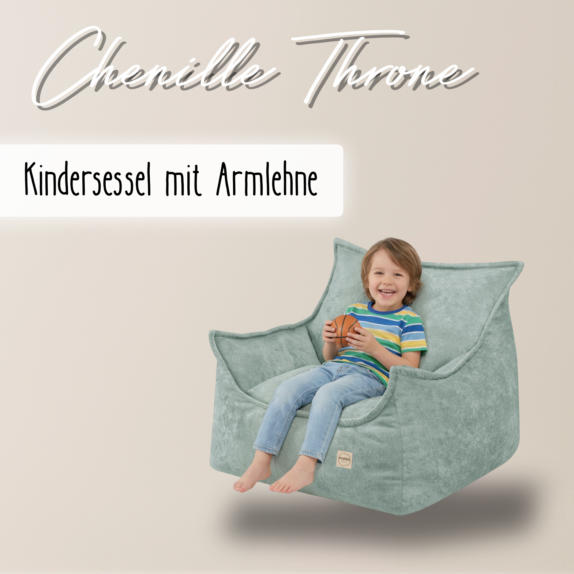 "Chenille Throne" bequemer Kinder-Relaxsessel 80x73x58cm