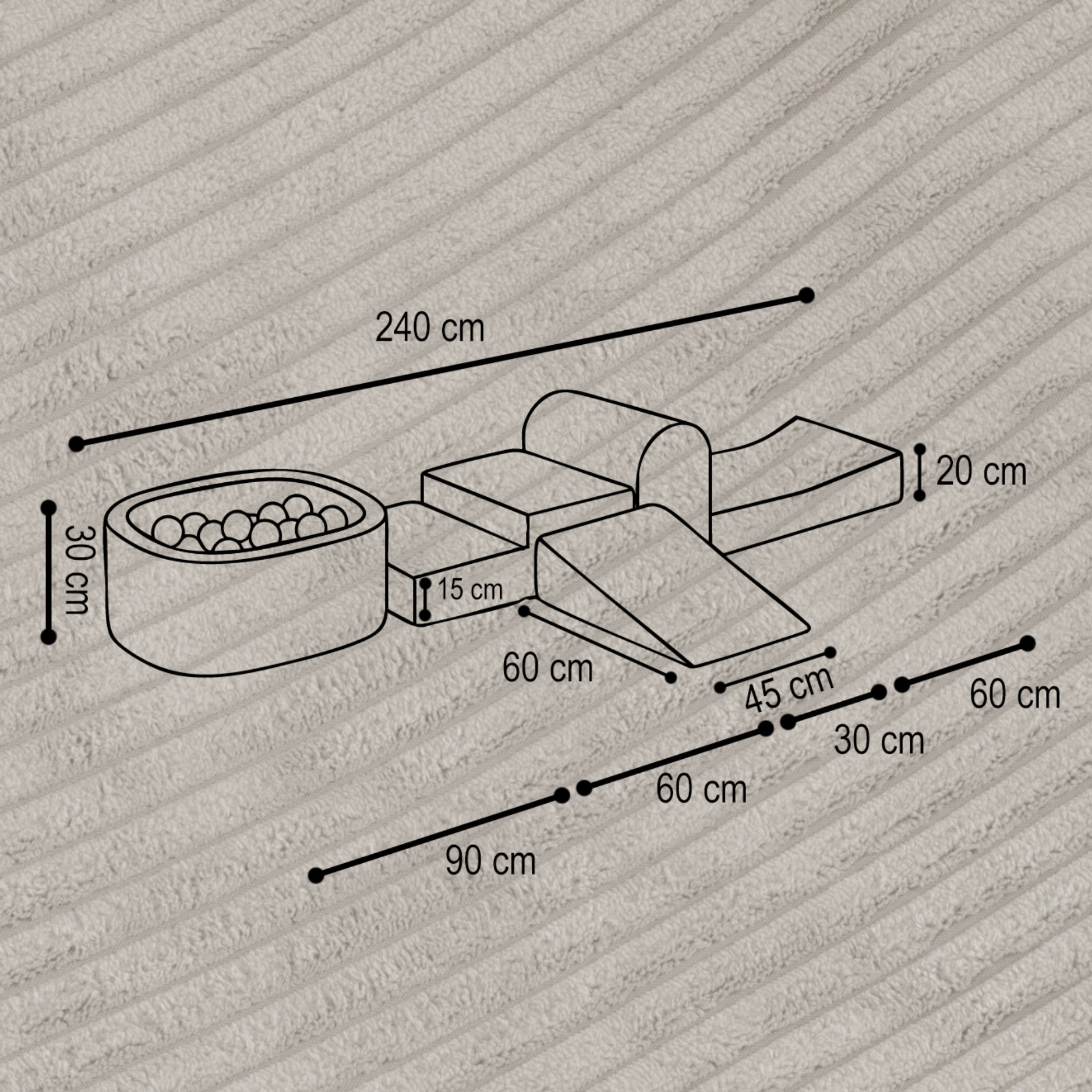 "Mini Castle" Indoor Spielplatz-Set mit Mini-Bällebad & 100 Bällen