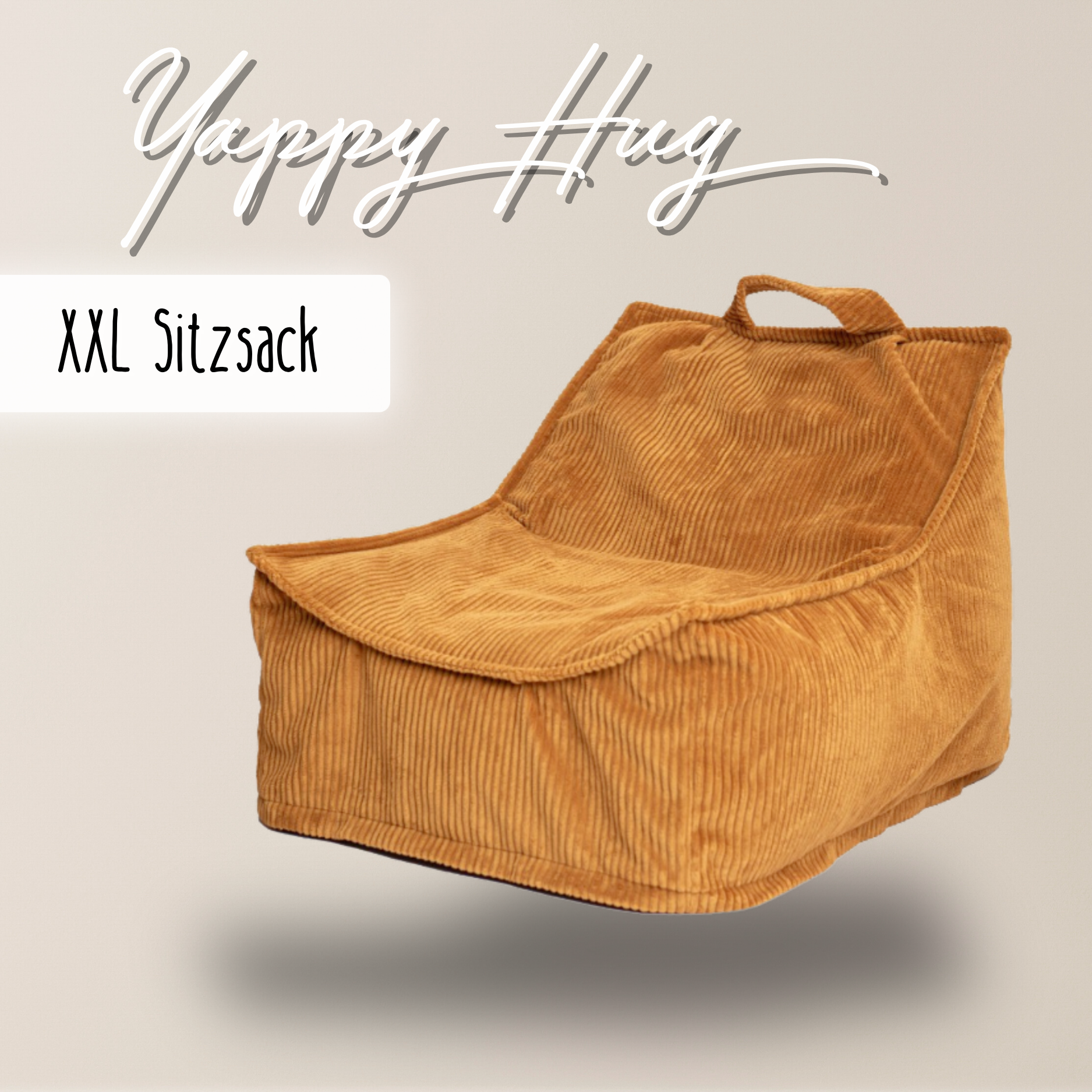 "Yappy Hug" XXL Familien-Sitzsack 70x80x50cm mit EPS-Perlen & Anti-Rutsch-Boden