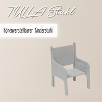 Tulla® Kinderstuhl – 3fach höhenverstellbarer Montessori Stuhl aus Holz