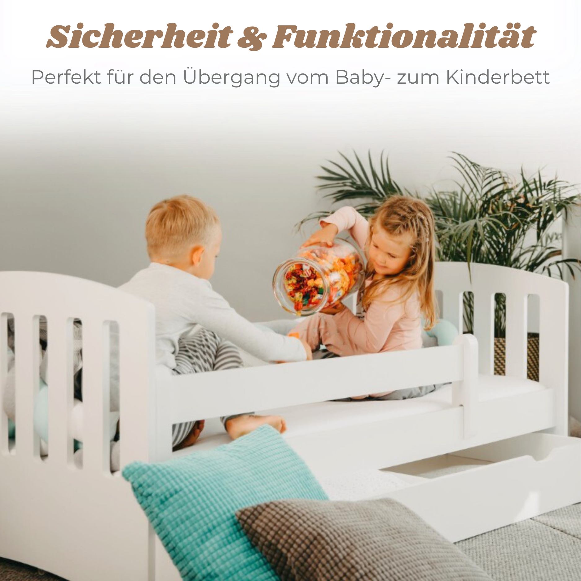 Yappy JUNIOR Classic - Kinderbett 160x80cm mit Schublade & Rausfallschutz