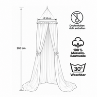Kinderzimmer-Baldachin 260cm - 100% Musselin-Baumwolle