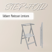 STEP’n’FOLD® – Faltbarer Montessori Lernturm mit verstellbarer Höhe