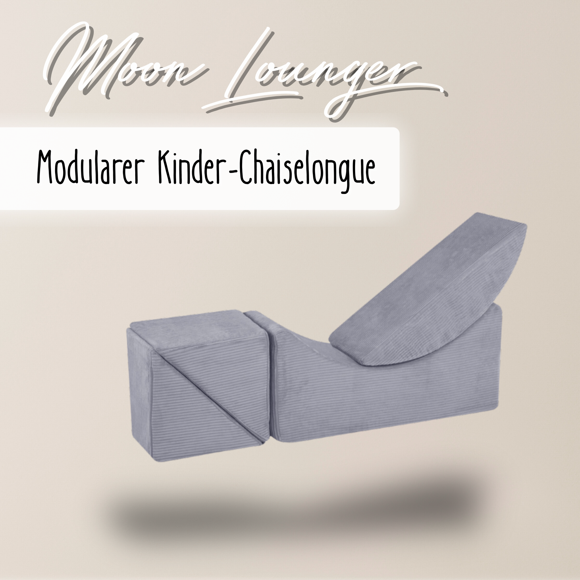 "Moon Lounger" Modularer Kinder-Chaiselongue 145×35×45cm