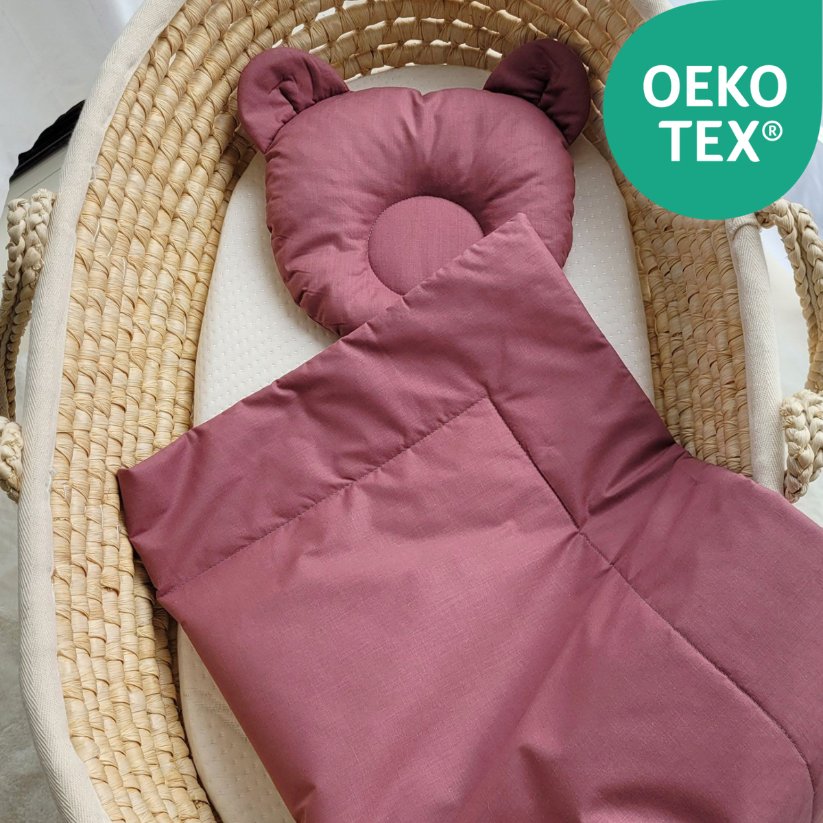 Baby Bettwäsche-Set mit Füllung – Decke & Teddy-Kissen aus 100% Baumwolle