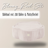 "Bloomy Pool Set" Bällebad 95x30cm, mit 200 Bällen & Matte/Deckel