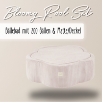 "Bloomy Pool Set" Bällebad 95x30cm, mit 200 Bällen & Matte/Deckel
