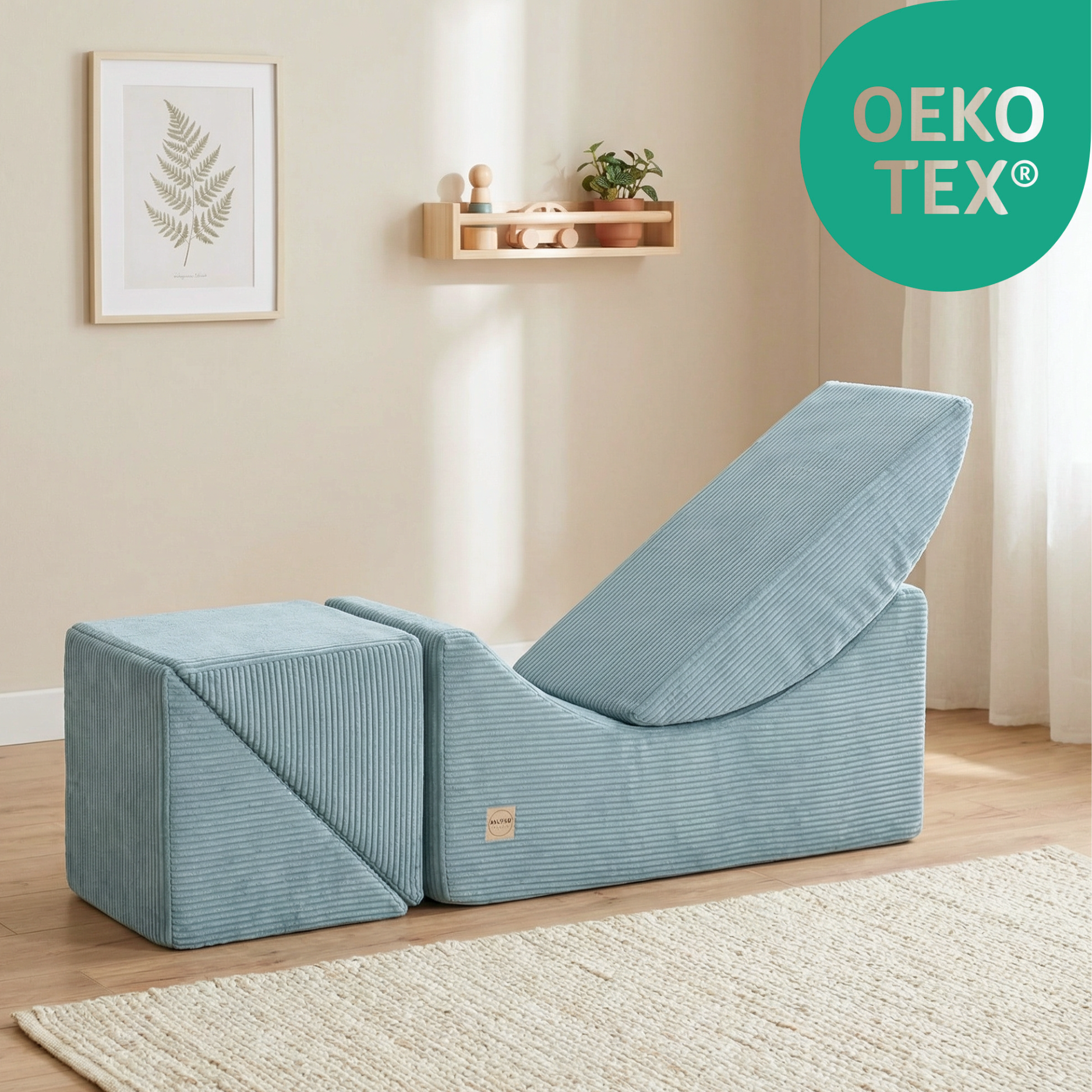 "Moon Lounger" Modularer Kinder-Chaiselongue 145×35×45cm