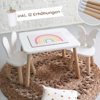 Duo Set "Spring" - Kindertisch & 2 Stühle aus massivem Buchenholz