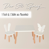 Duo Set "Spring" - Kindertisch & 2 Stühle aus massivem Buchenholz