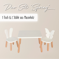 Duo Set "Spring" - Kindertisch & 2 Stühle aus massivem Buchenholz