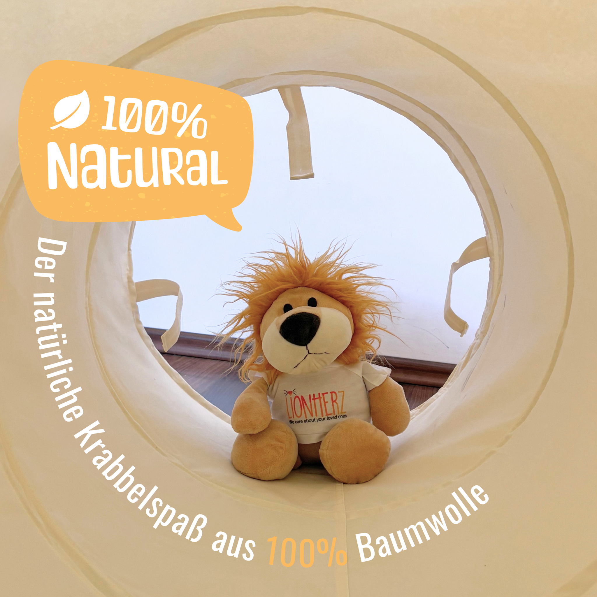Spieltunnel aus Baumwolle, passend zum Tipi, 180x46cm