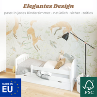 Yappy JUNIOR Classic - Kinderbett 160x80cm mit Schublade & Rausfallschutz