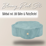 "Bloomy Pool Set" Bällebad 95x30cm, mit 200 Bällen & Matte/Deckel