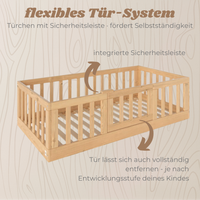 YappyCasa JUNIOR - Bodenbett 160x80cm mit Tür & Sicherheitsleiste