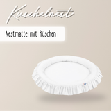 runde Nestmatte mit Rüschen – 100% Baumwolle