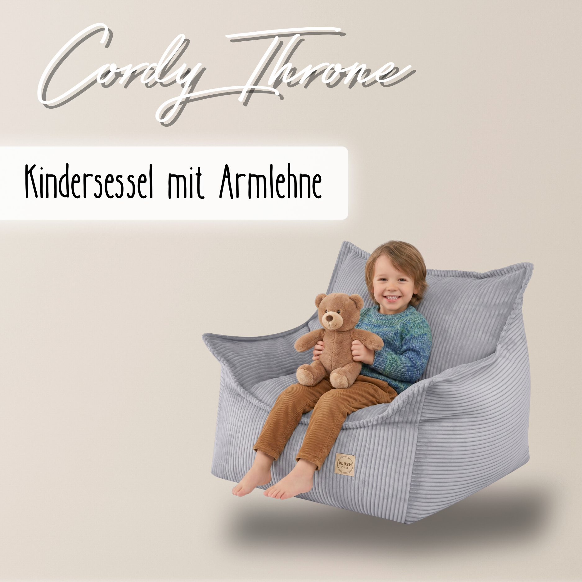 "Cordy Throne" bequemer Kinder-Relaxsessel 80x73x58cm