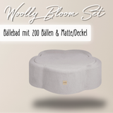 "Woolly Bloom Set" Bällebad 95x30cm, mit 200 Bällen & Matte/Deckel