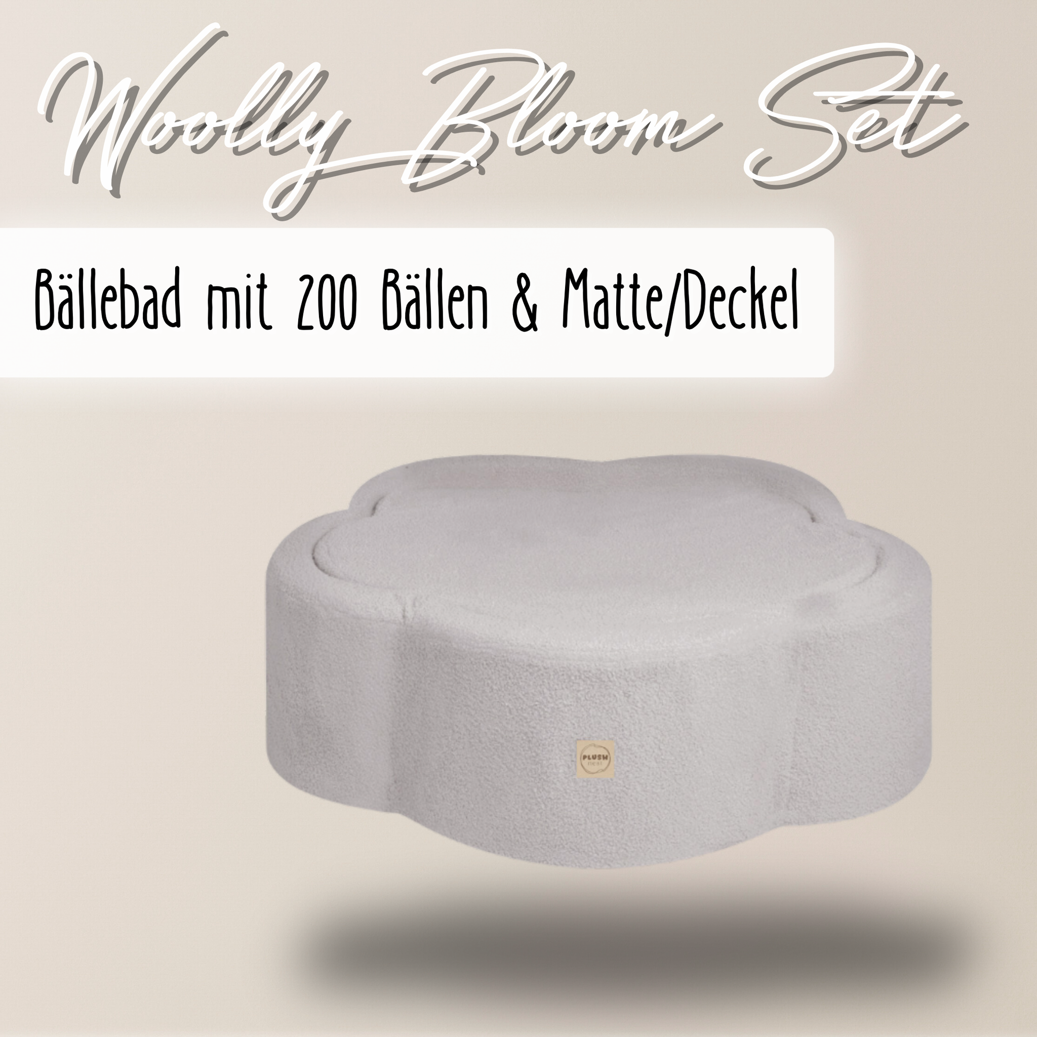 "Woolly Bloom Set" Bällebad 95x30cm, mit 200 Bällen & Matte/Deckel