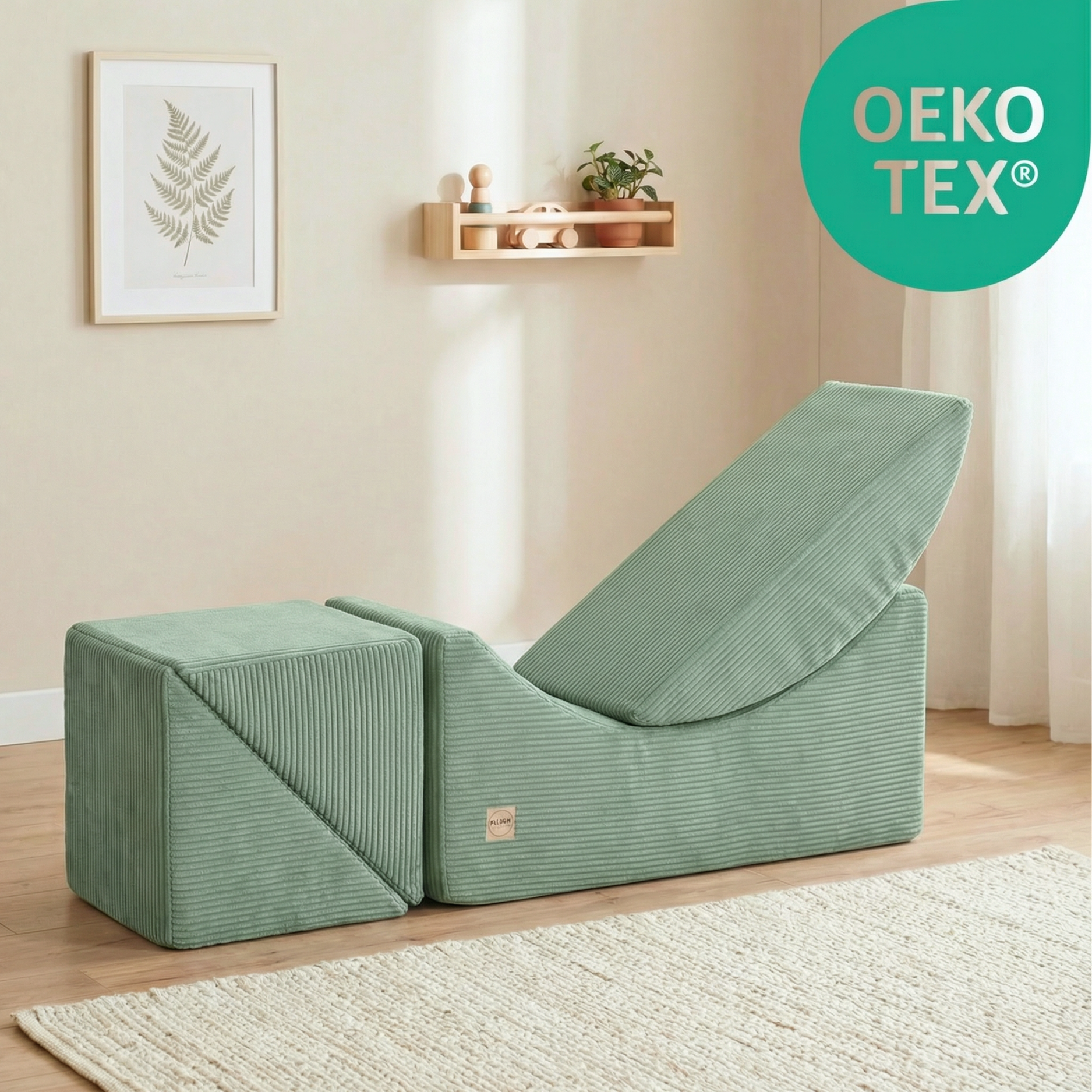 "Moon Lounger" Modularer Kinder-Chaiselongue 145×35×45cm