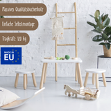 Duo Set "Minimal" – Kindertisch & 2 Hocker aus massivem Buchenholz