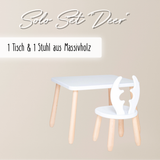 Solo Set "Deer" - Kindertisch & Stuhl aus massivem Buchenholz