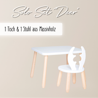 Solo Set "Deer" - Kindertisch & Stuhl aus massivem Buchenholz