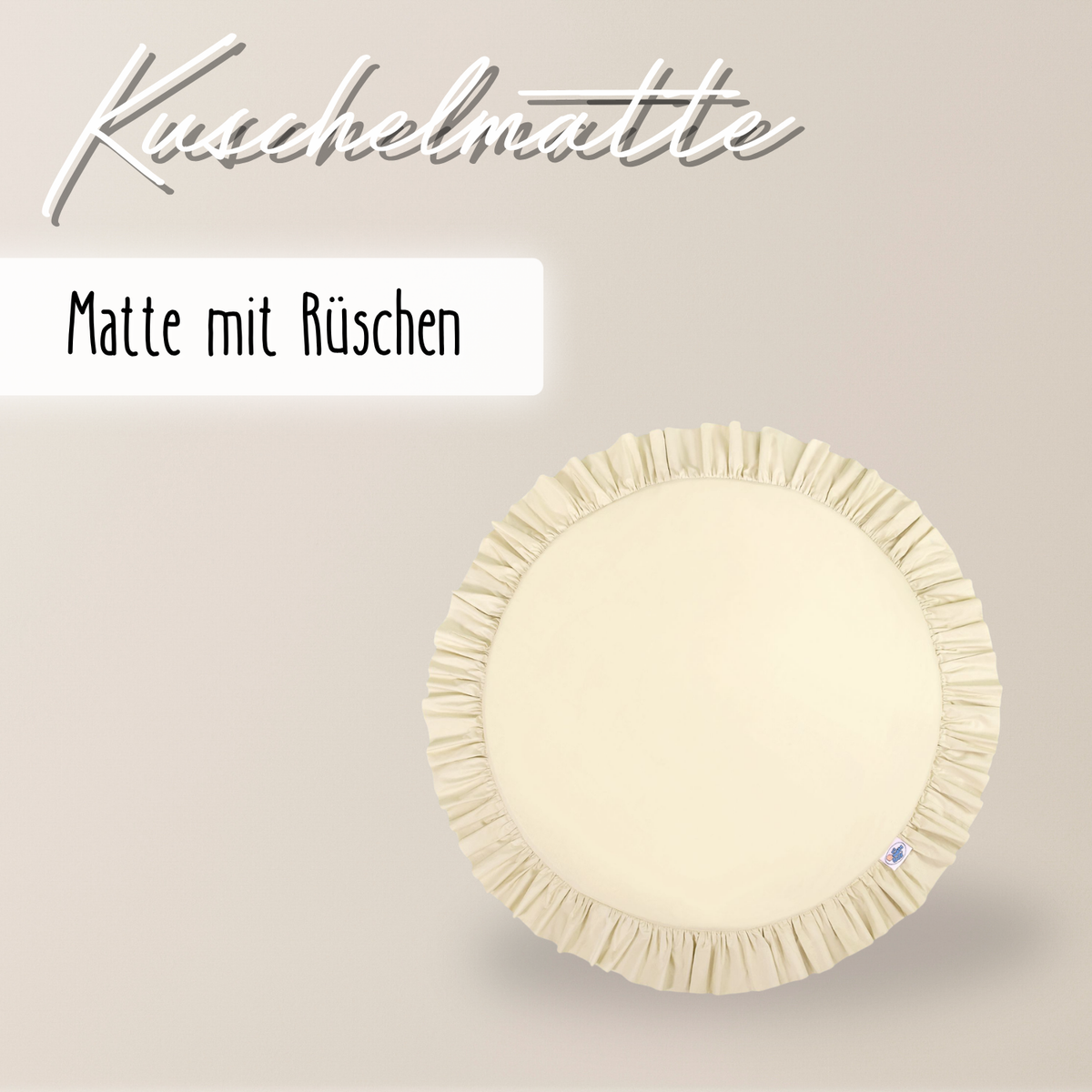 Runde Spielmatte mit Rüschen 100cm – 100 % Baumwolle