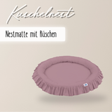 runde Nestmatte mit Rüschen – 100% Baumwolle