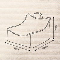 "Yappy Nest" XXL Sitzsack 70x50x80cm mit EPS-Perlen & Anti-Rutsch-Boden