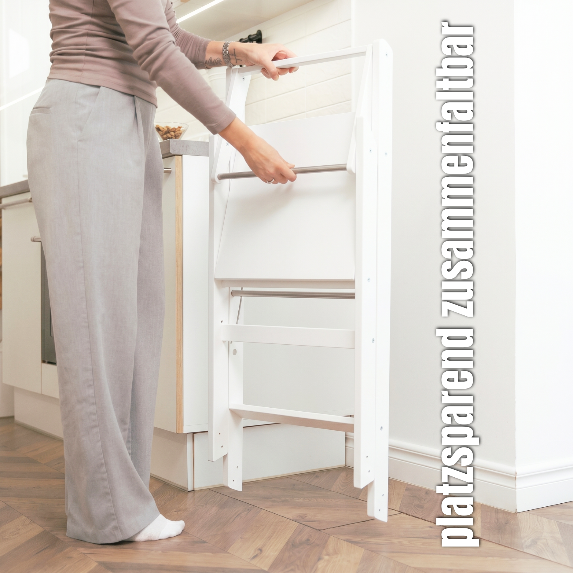 STEP’n’FOLD® – Faltbarer Montessori Lernturm mit verstellbarer Höhe